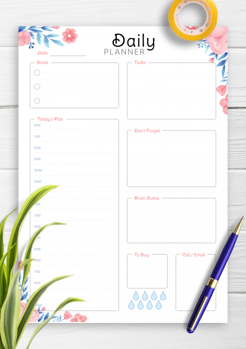 Master Your Day: Hourly Planner with Daily Tasks & Goals